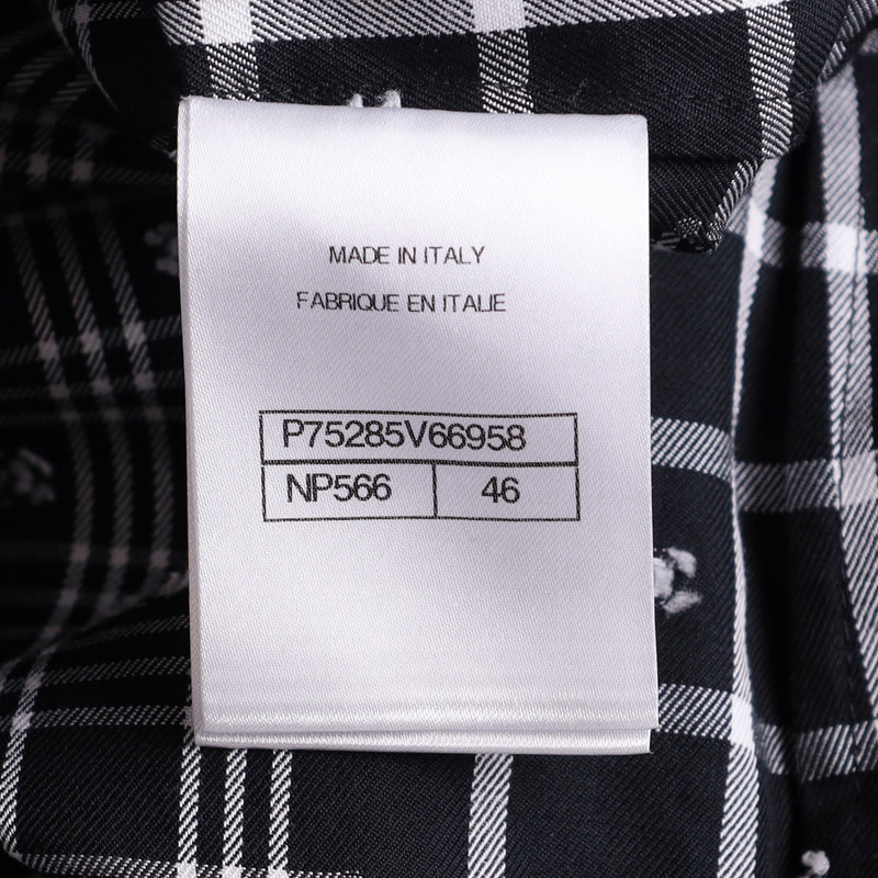 Chanel CC Logo Plaid Shirt Dress