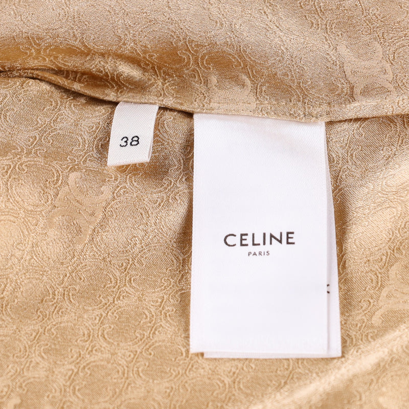 Celine Shirt Collar Blouse Triomphe Embroidery