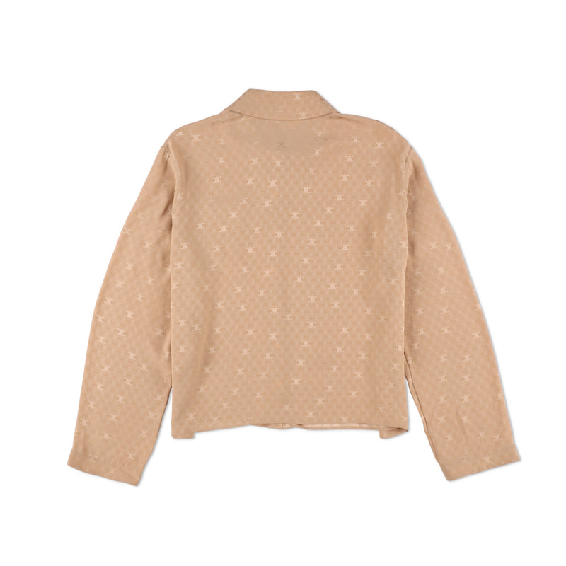 Celine Shirt Collar Blouse Triomphe Embroidery