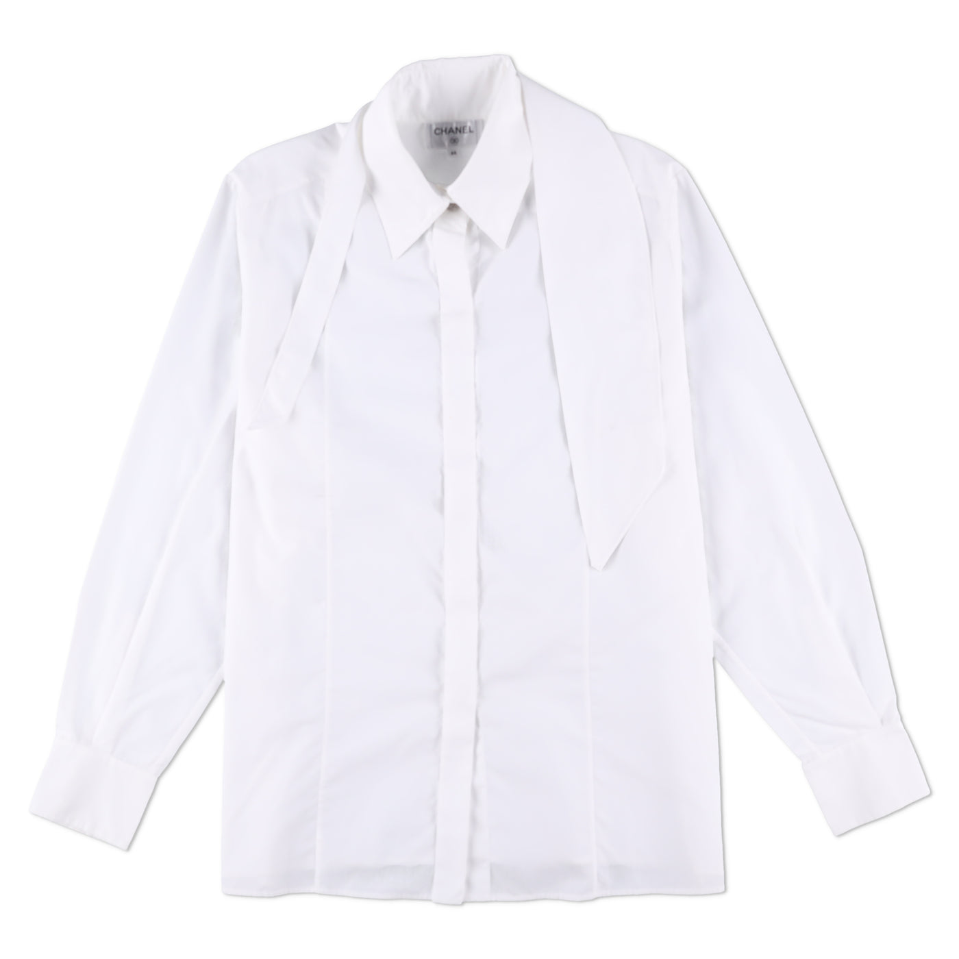 Chanel Cotton Tie-neck Shirt
