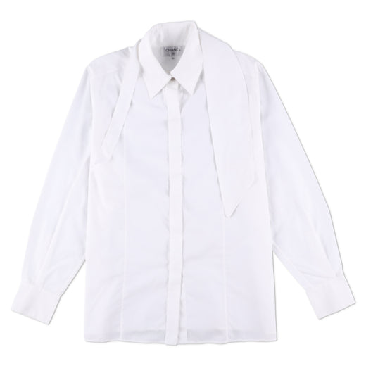Chanel Cotton Tie-neck Shirt