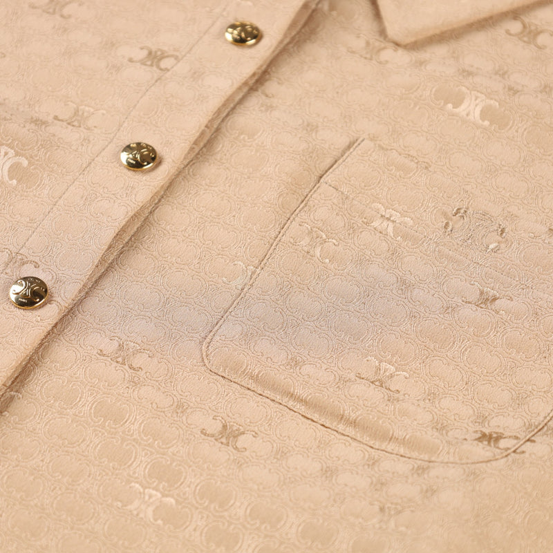 Celine Shirt Collar Blouse Triomphe Embroidery