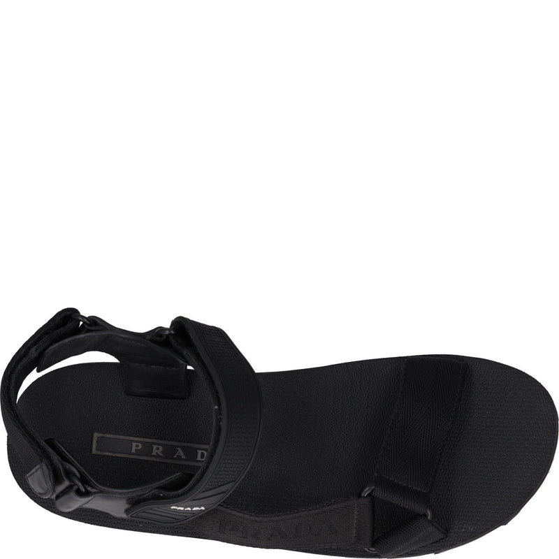 Prada Logo-Print Flat Sandals