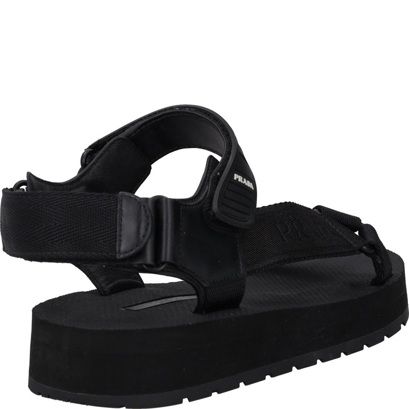 Prada Logo-Print Flat Sandals
