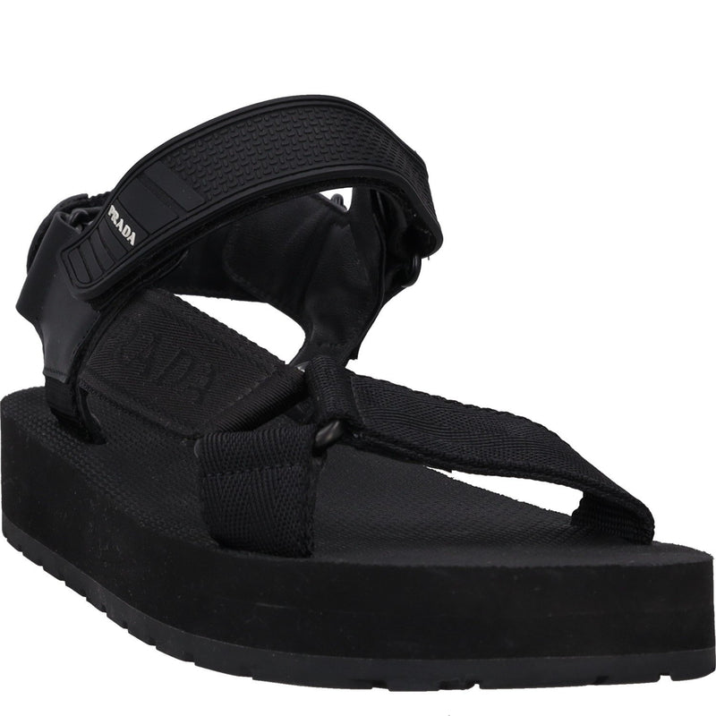 Prada Logo-Print Flat Sandals