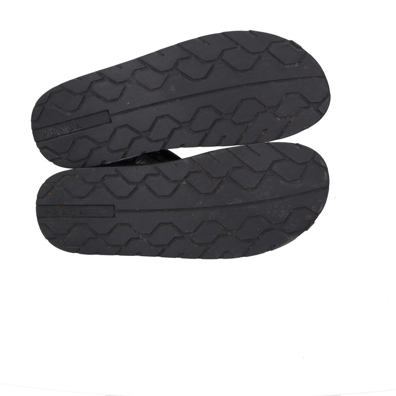 Prada Logo-Print Flat Sandals
