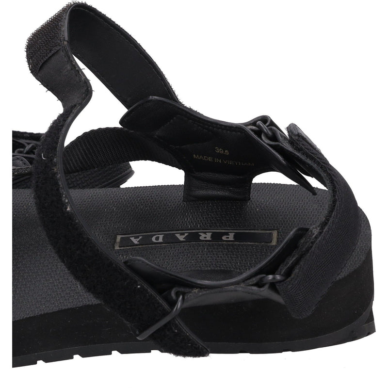 Prada Logo-Print Flat Sandals