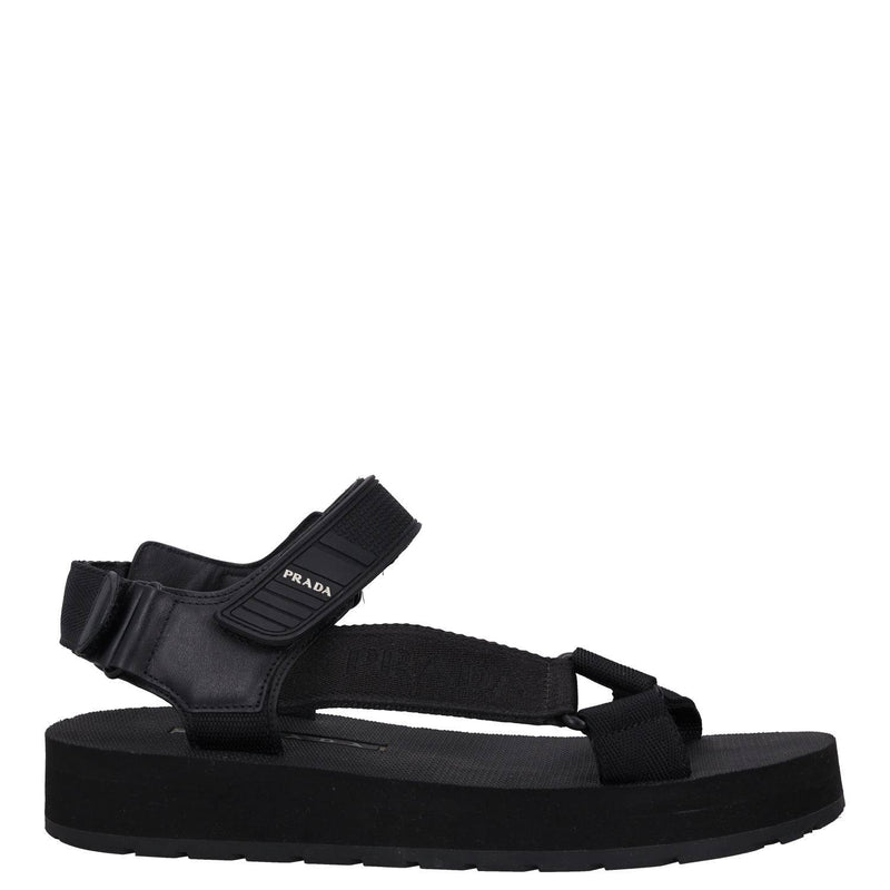 Prada Logo-Print Flat Sandals