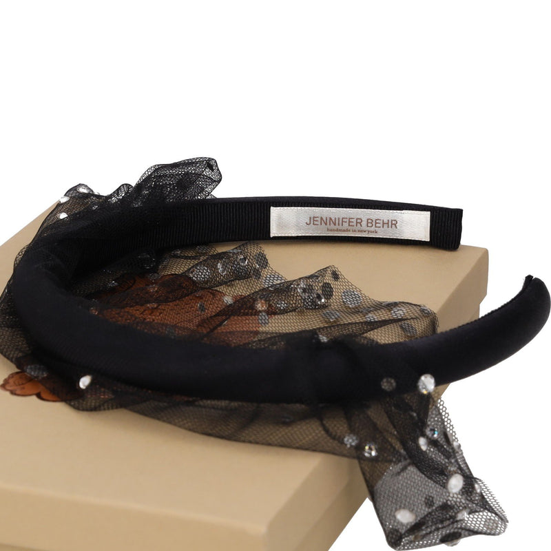 Jennifer Behr White Crystal Sydney Voilette Hair Accessory