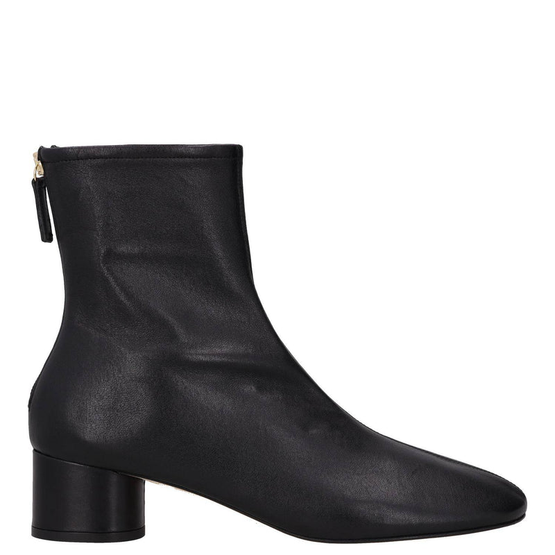 Dear Frances Black Leather Harlie Ankle Boots