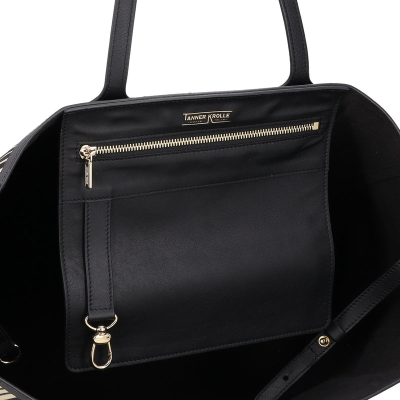 Tanner Krolle Black Striped Cadogan Tote Traveller Bag