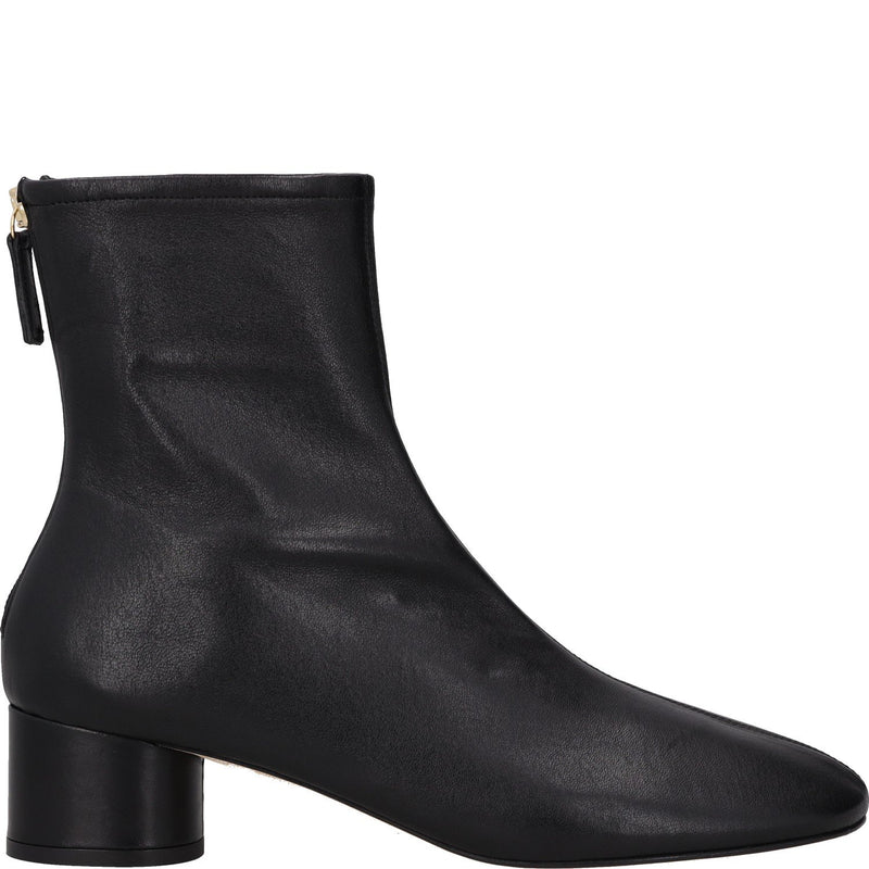 Dear Frances Black Leather Harlie Ankle Boots