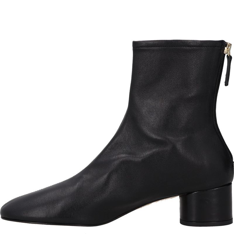Dear Frances Black Leather Harlie Ankle Boots