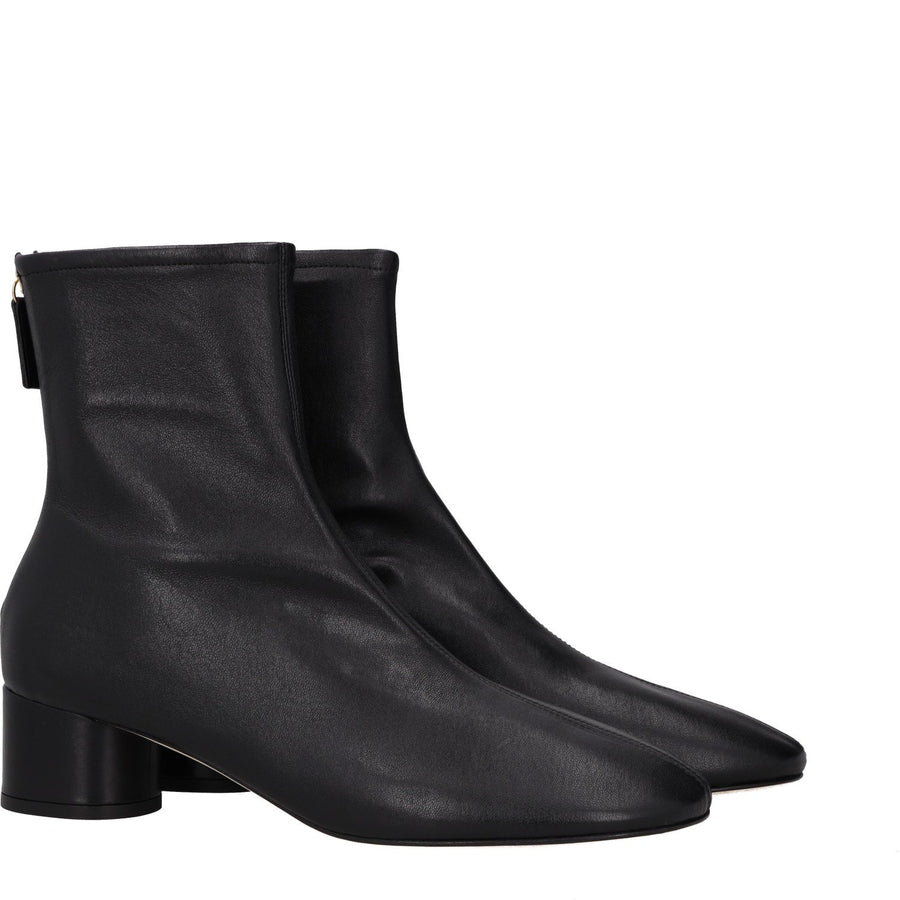 Dear Frances Black Leather Harlie Ankle Boots