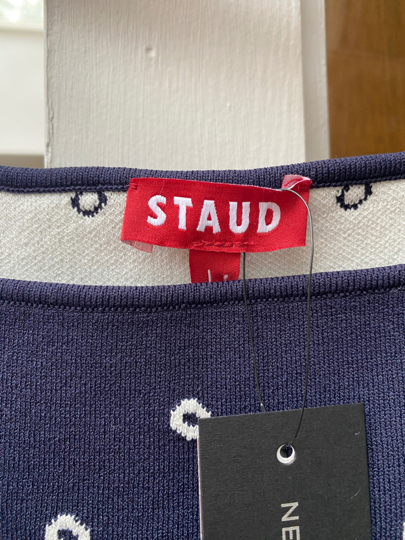 STAUD Navy blue and white Viscose / Nylon knit Clothing