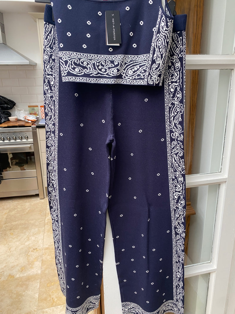 STAUD Navy blue and white Viscose / Nylon knit Clothing