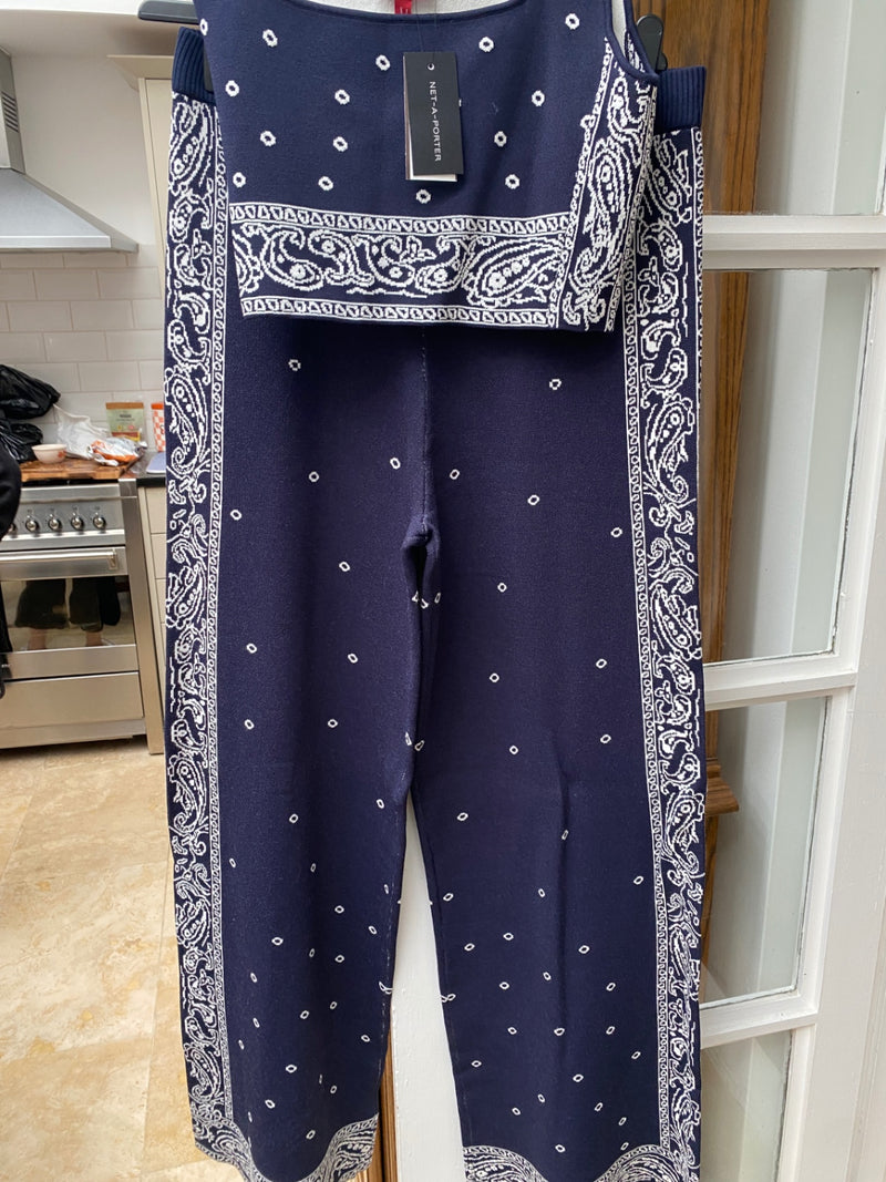 STAUD Navy blue and white Viscose / Nylon knit Clothing