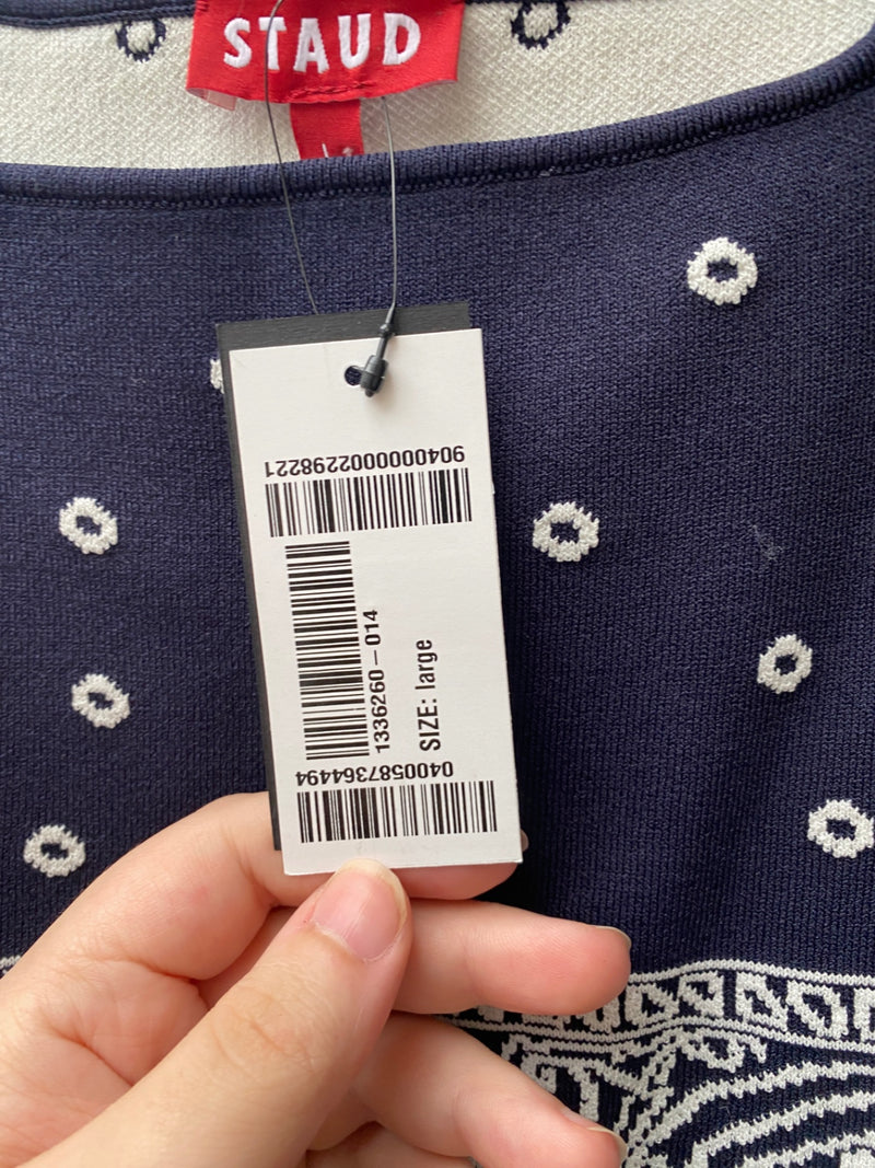 STAUD Navy blue and white Viscose / Nylon knit Clothing
