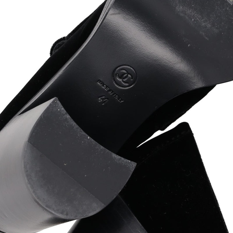 Chanel Velvet Block-Heel Loafer Pumps
