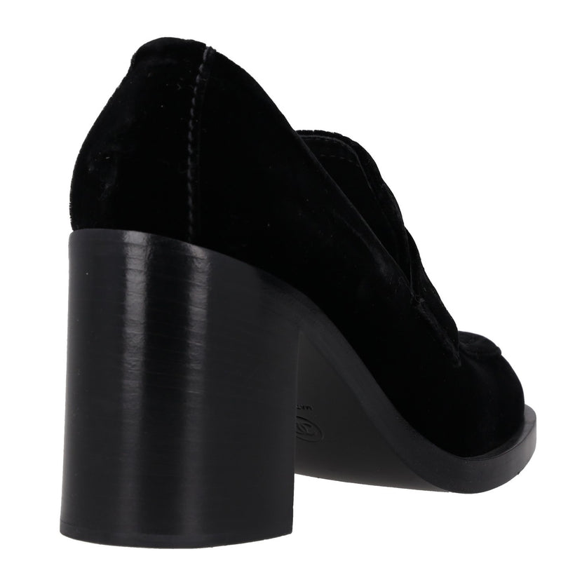 Chanel Velvet Block-Heel Loafer Pumps