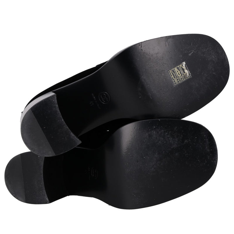 Chanel Velvet Block-Heel Loafer Pumps