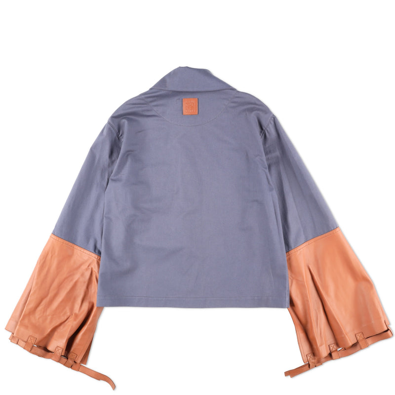 Loewe Button Jacket With Leather Cuffs And Patch