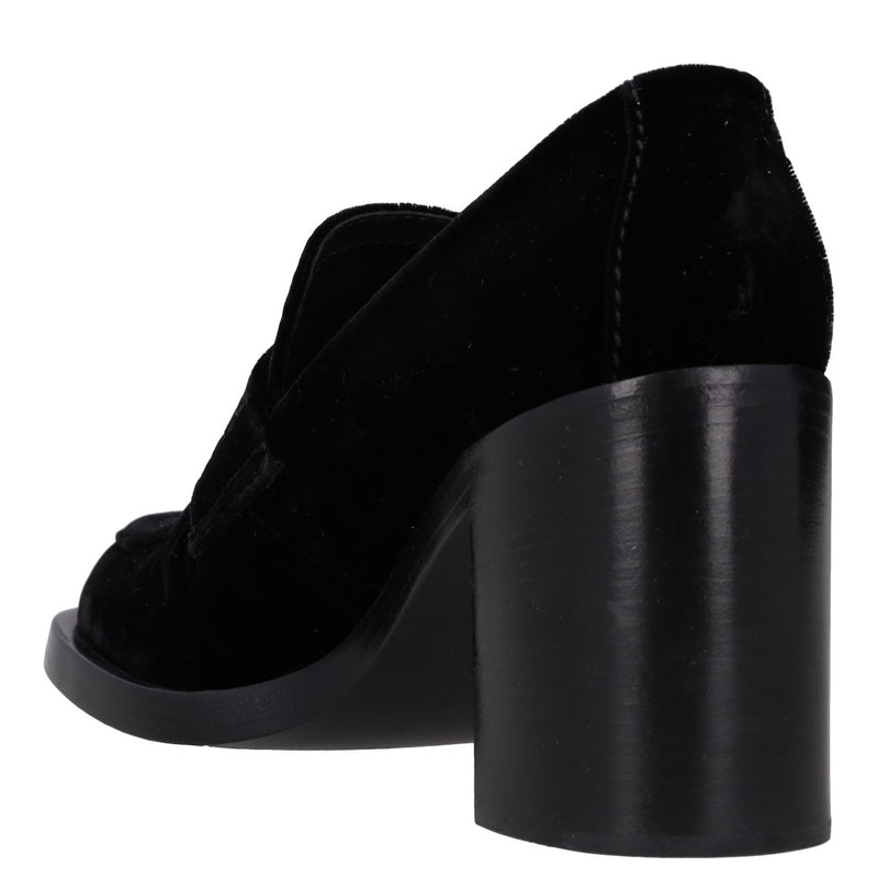Chanel Velvet Block-Heel Loafer Pumps