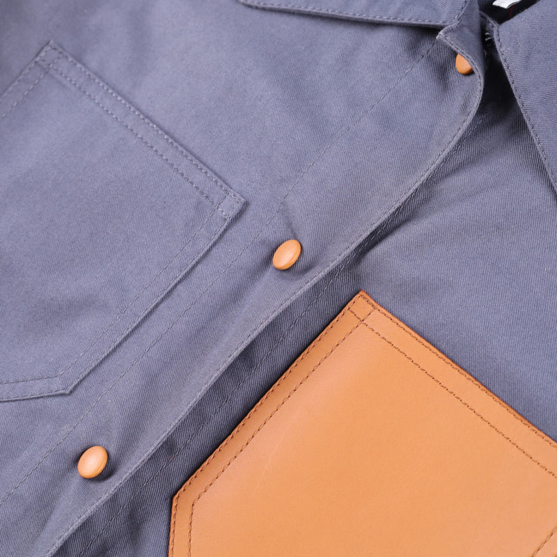 Loewe Button Jacket With Leather Cuffs And Patch