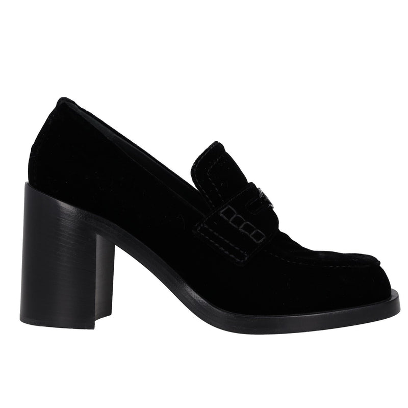 Chanel Velvet Block-Heel Loafer Pumps