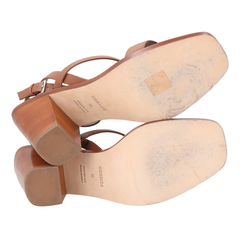 Hermès Brown calfskin leather Sandals