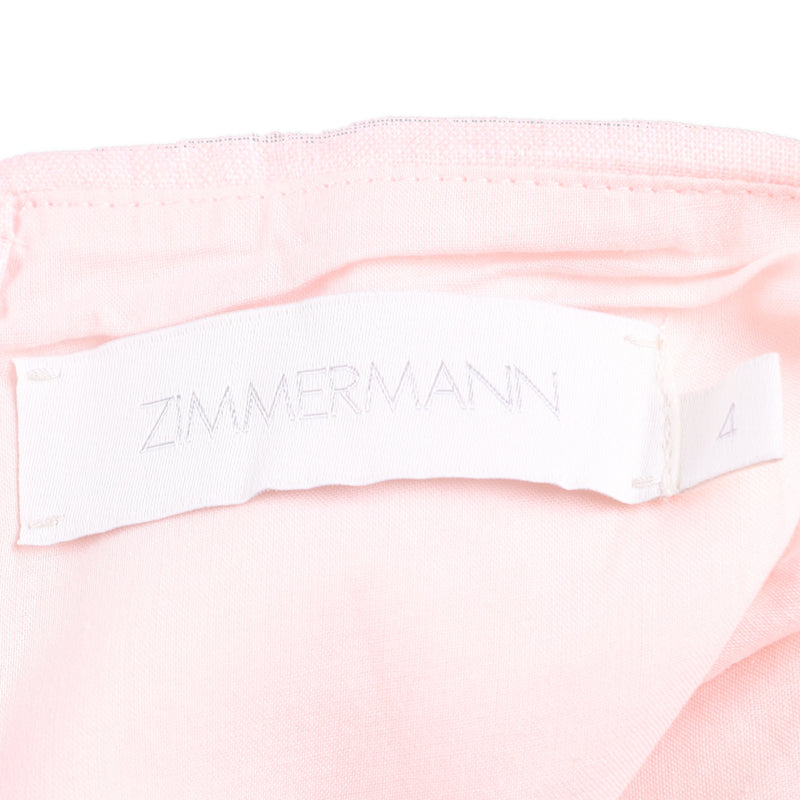 Zimmermann Strapless Belted Printed Linen Maxi Dress