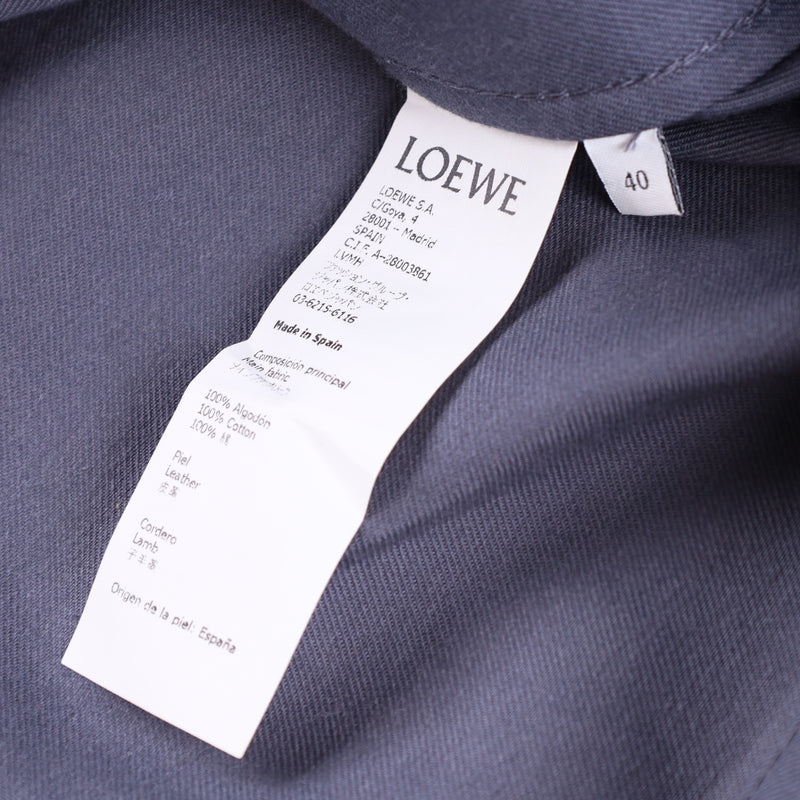 Loewe Button Jacket With Leather Cuffs And Patch