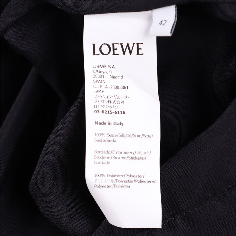 Loewe Anagram-Embroidered Long-sleeve Silk-blend Pyjama Shirt