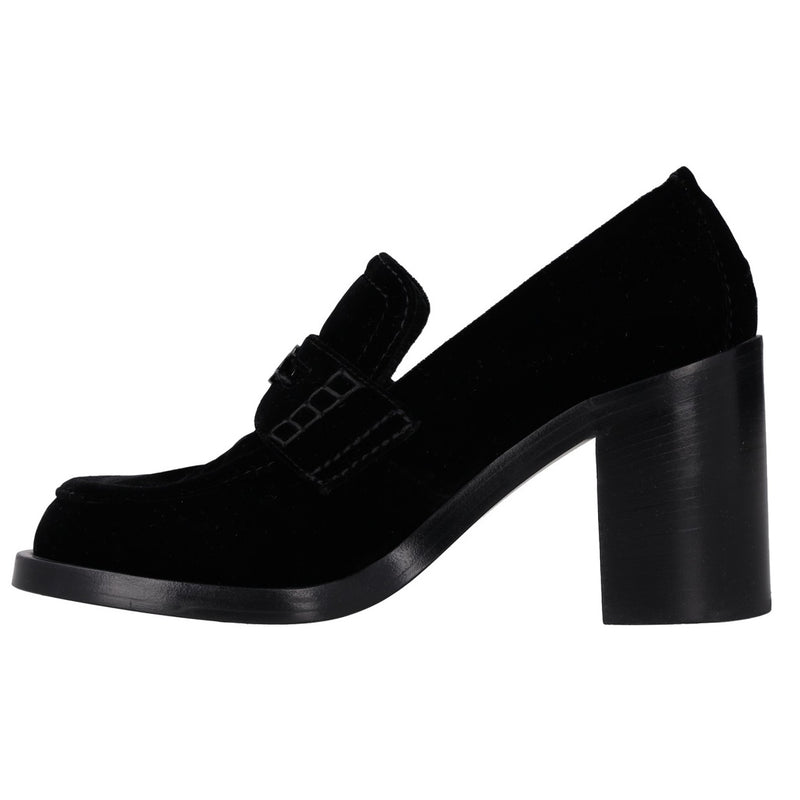 Chanel Velvet Block-Heel Loafer Pumps