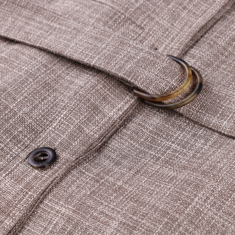 Loro Piana Ardian Salt & Pepper Button Collar Jacket