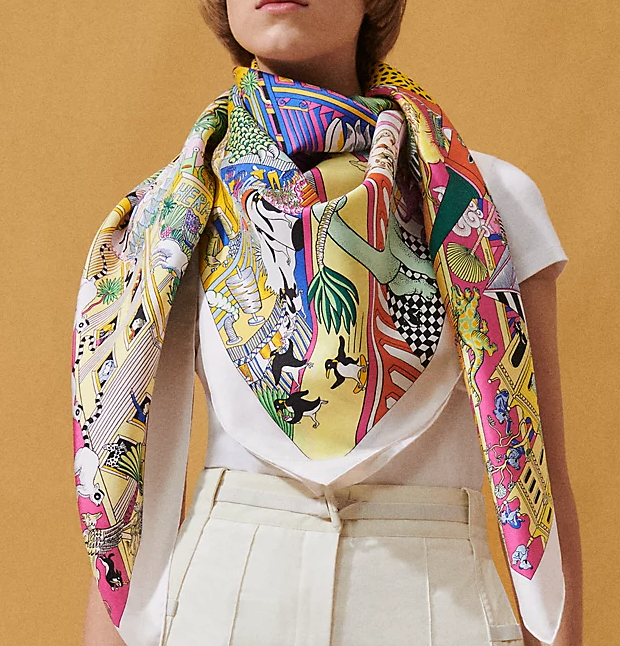 Hermès Animapolis Silk Scarf 140