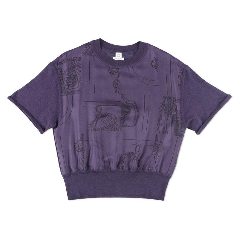Hermès "En Desordre Finesse" Short-sleeve Twillaine Top & Cardigan