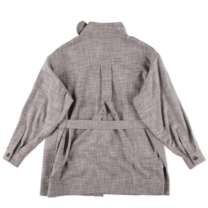Loro Piana Ardian Salt & Pepper Button Collar Jacket