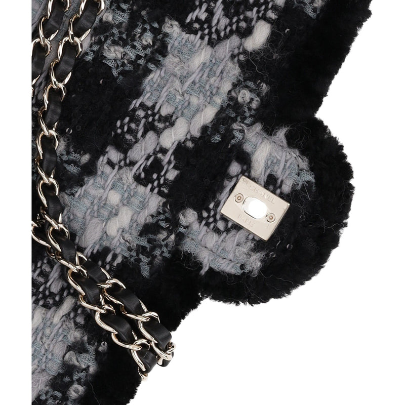 Chanel Tweed Shearling Flap Bag 18x28 cms 