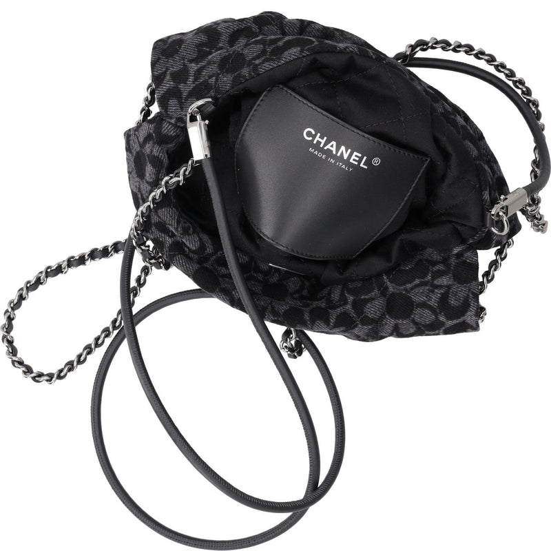 Chanel Denim Quilted Floral Print Mini Chanel 22