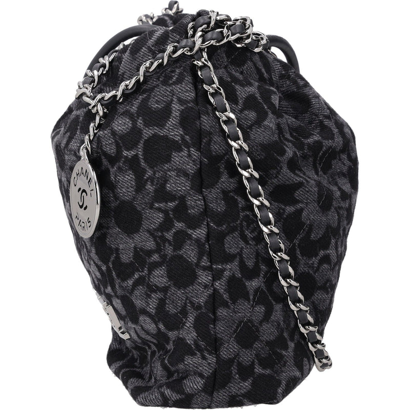 Chanel Denim Quilted Floral Print Mini Chanel 22