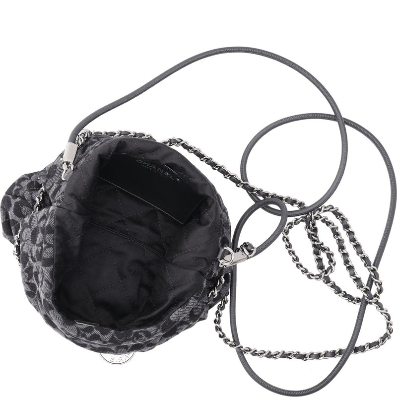 Chanel Denim Quilted Floral Print Mini Chanel 22