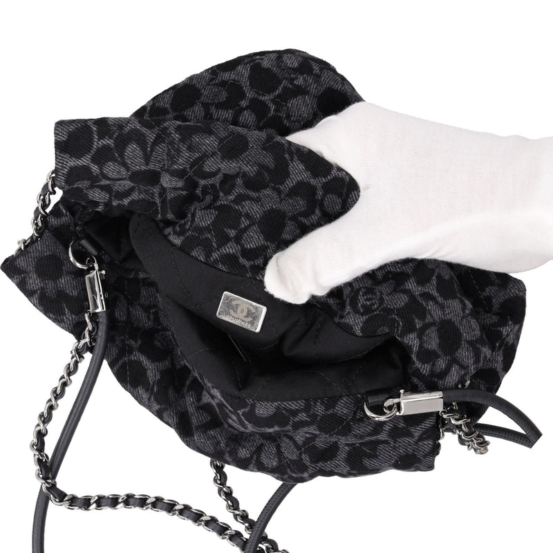 Chanel Denim Quilted Floral Print Mini Chanel 22