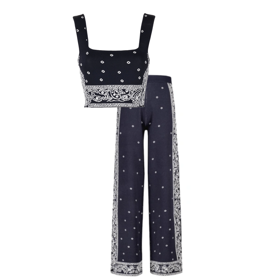 STAUD Navy blue and white Viscose / Nylon knit Clothing