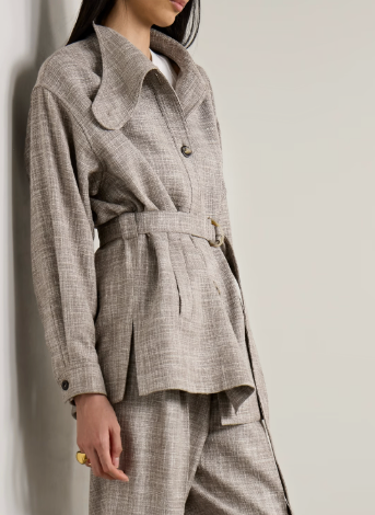 Loro Piana Ardian Salt & Pepper Button Collar Jacket
