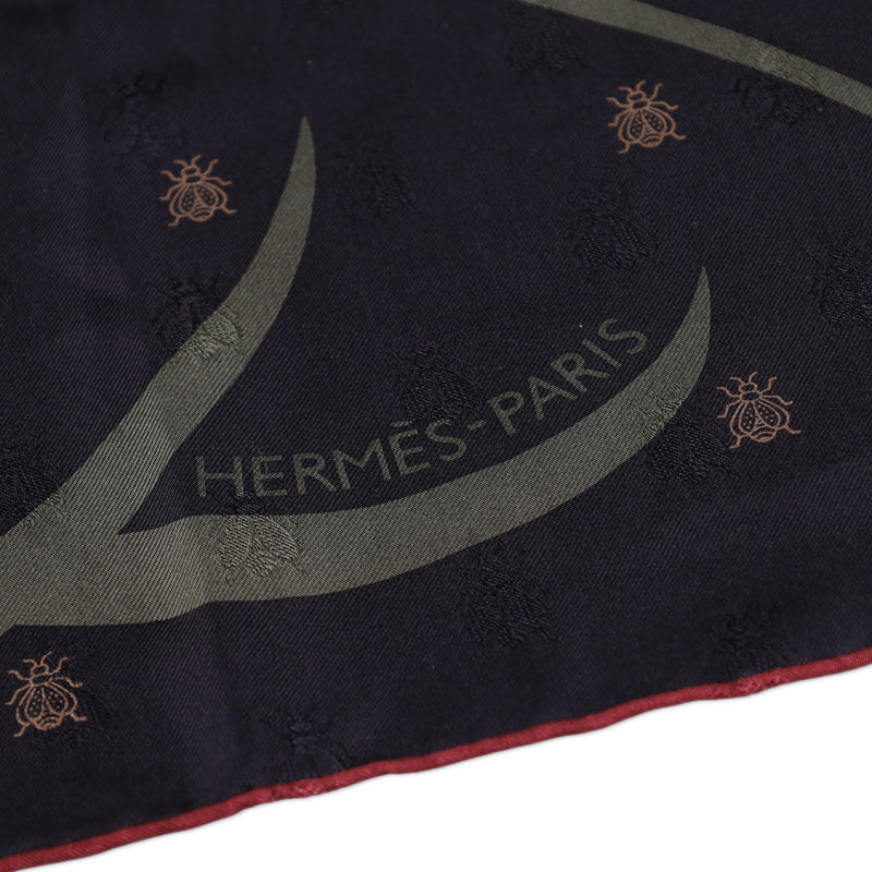 Hermès Bouquet Final Leather Tassel Scarf 90