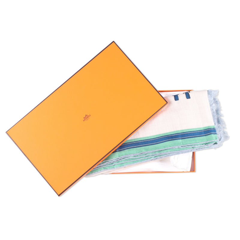 Hermès Lettres Equestres rectangle Scarf 180 x 83cms