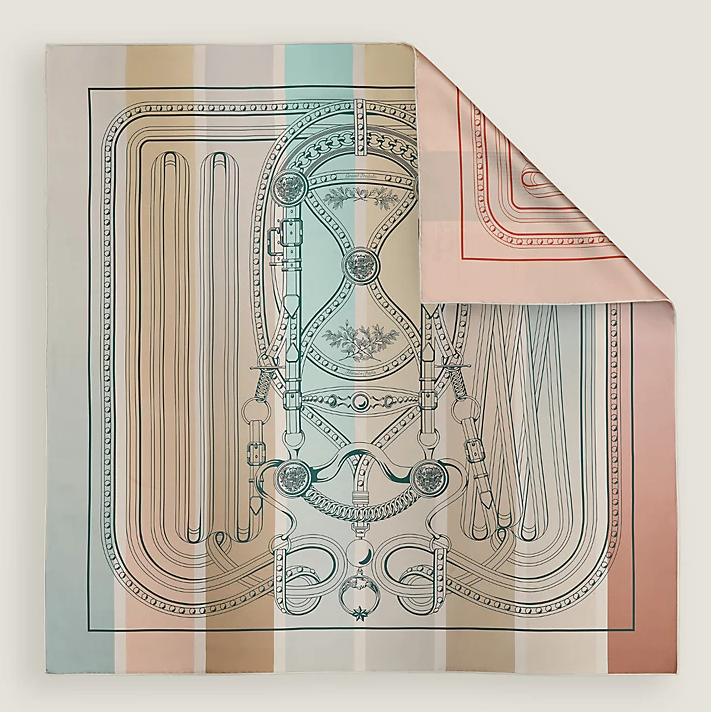 Hermès Grand Tralala Double Face Scarf 90