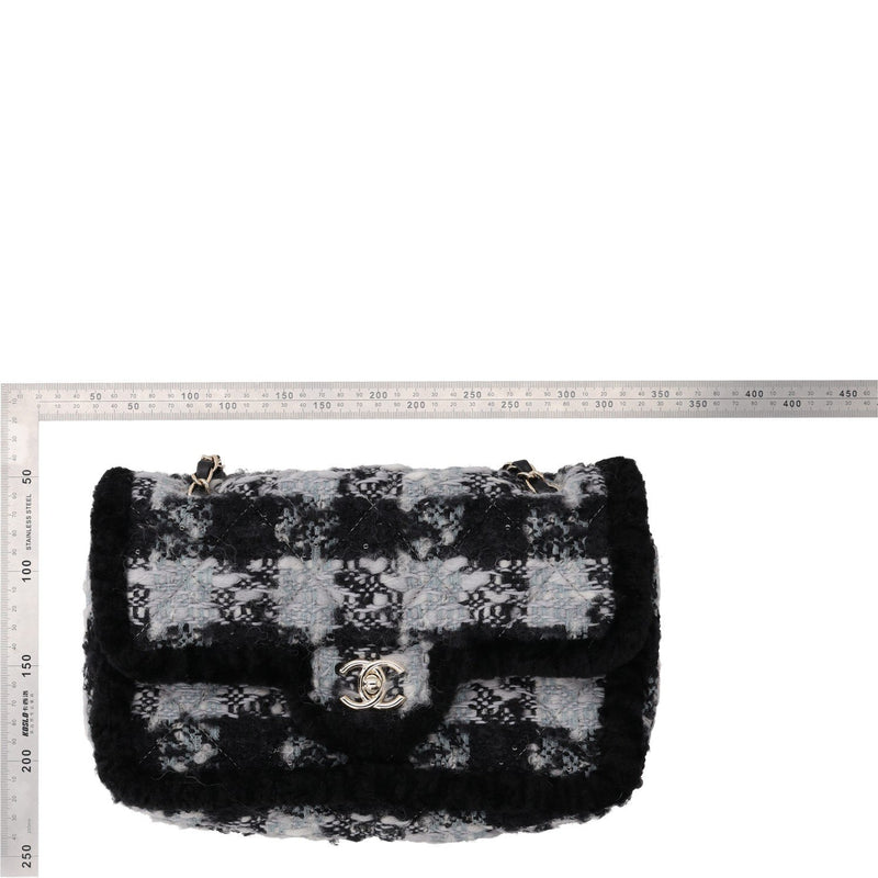 Chanel Tweed Shearling Flap Bag 18x28 cms 