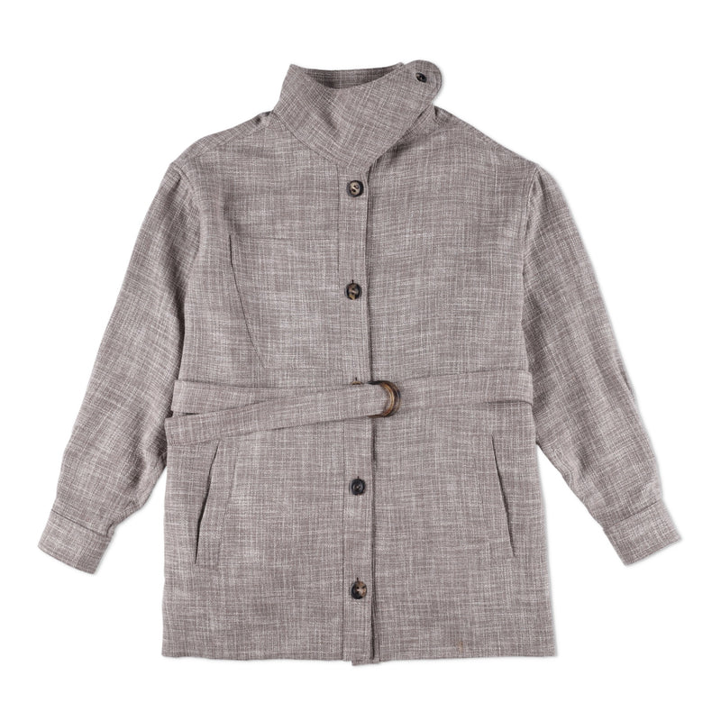 Loro Piana Ardian Salt & Pepper Button Collar Jacket